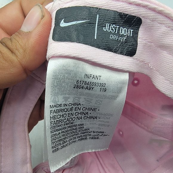 Nike Infant Dri Fit Swoosh Ponytail Baseball Cap Pink Comfort Cute Casual - Picture 6 of 7